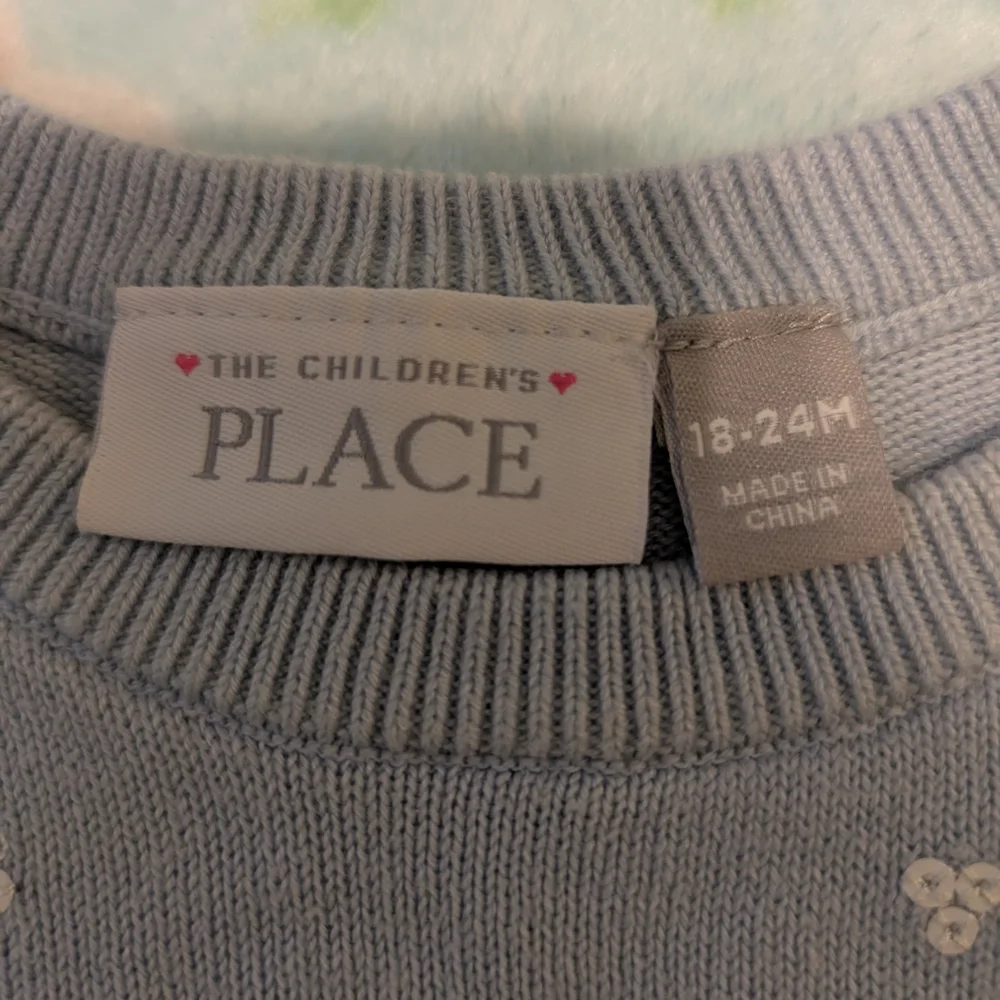 The Children's Place Light Blue Polar Bear Blue Knit Sweater Girl's 18 24 Month